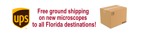 UPS Logo Free Ground Shipping on New Microscopes